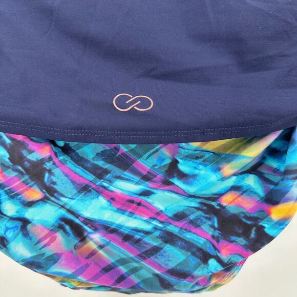 CALIA Blue Printed Full Coverage Overlap Classic Bikini Swim Bottom Size Medium - Picture 7 of 11